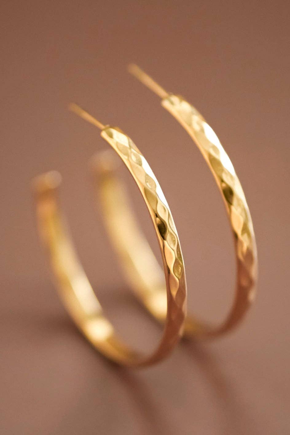 18K Gold PVD Plated Waterproof Stainless Steel Hoop Earrings