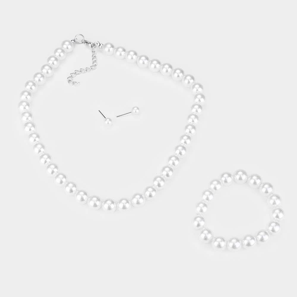 Kids Faux Pearl Necklace Sets