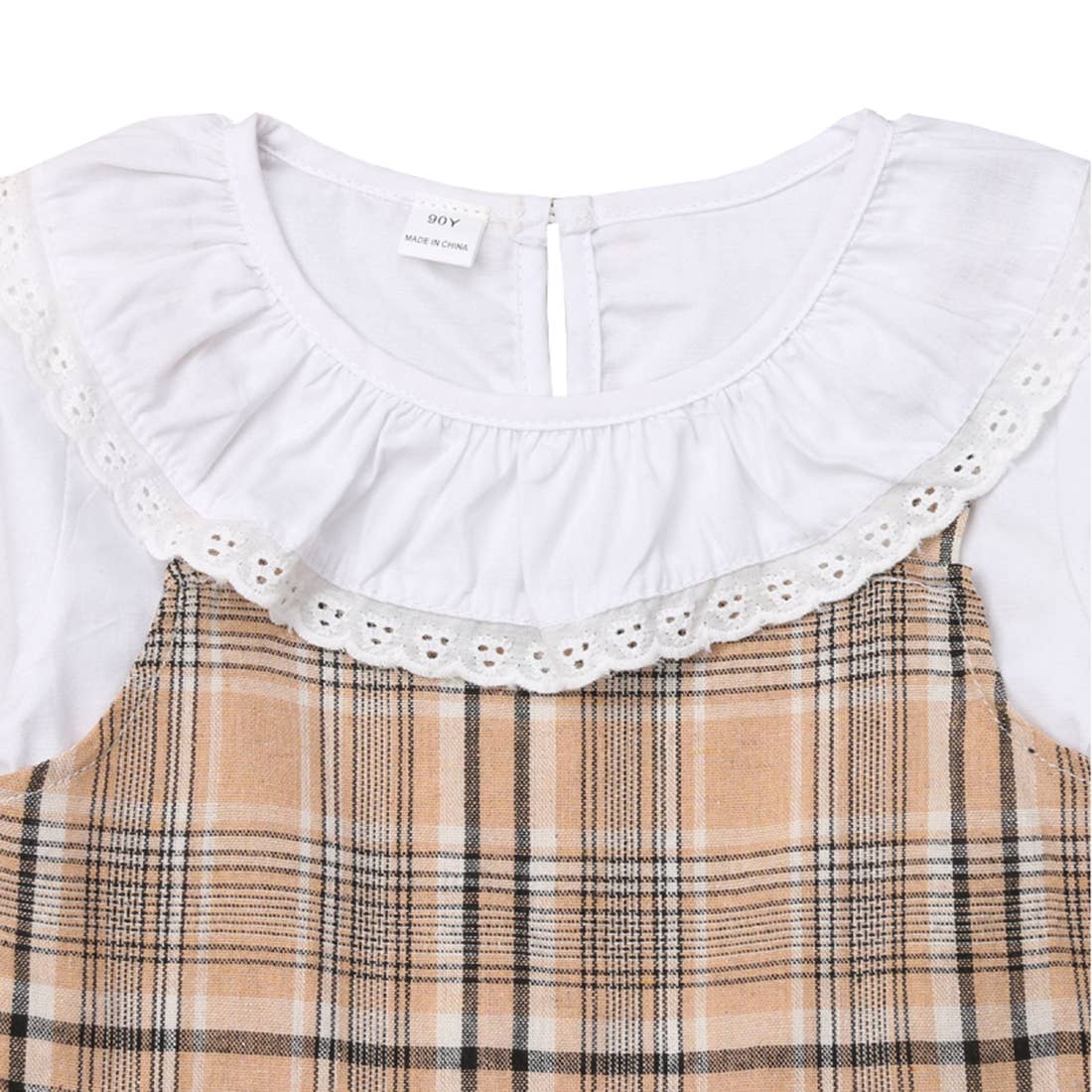 Beige Lace Cotton Dress