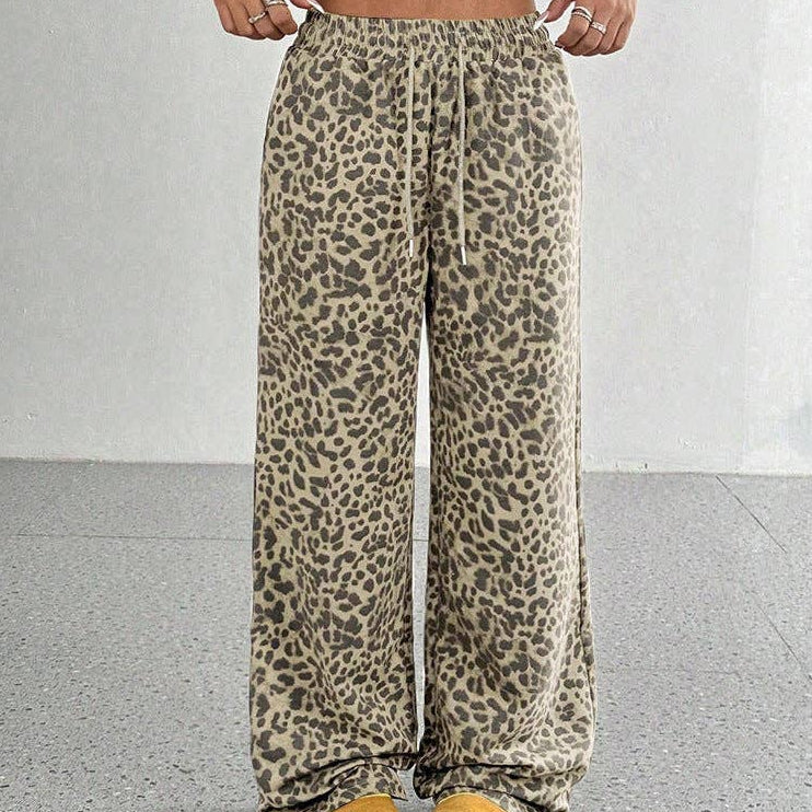 Leopard Print Wide Leg Pants