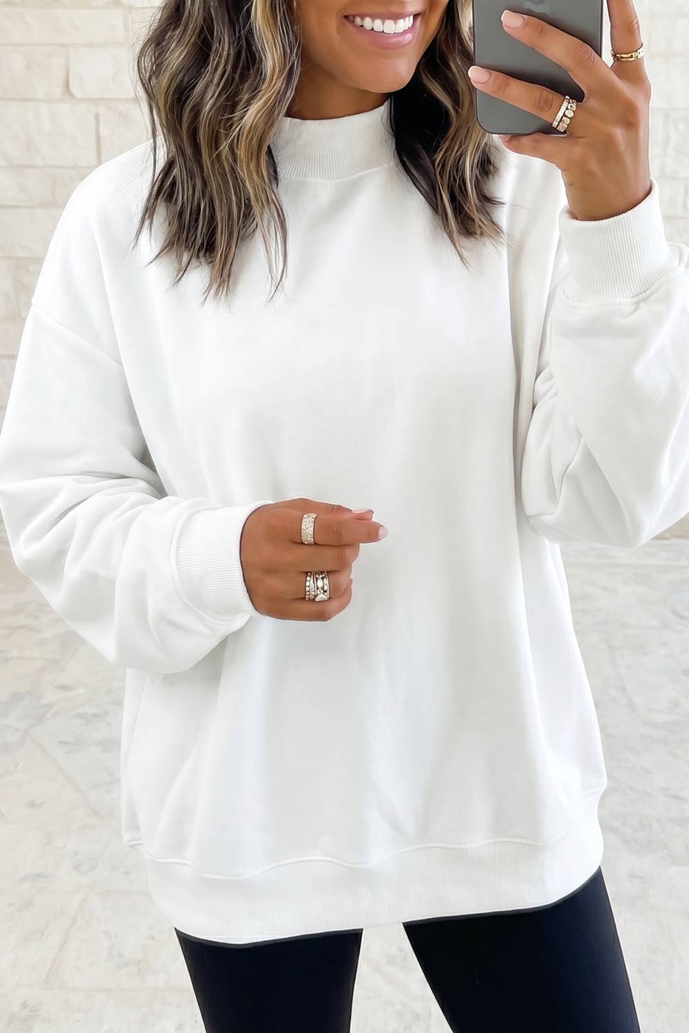 Reversible Mock Neck Sweatshirt
