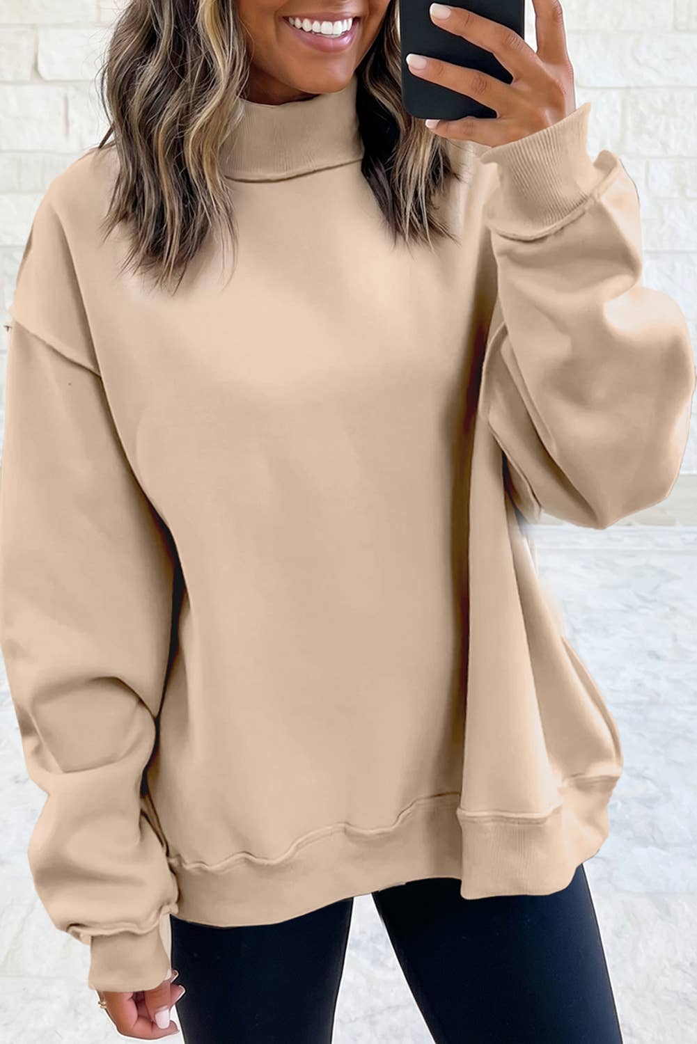 Reversible Mock Neck Sweatshirt