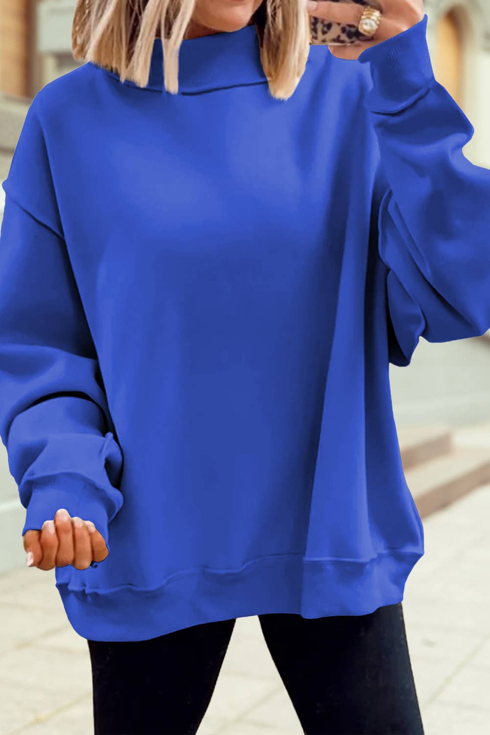 Reversible Mock Neck Sweatshirt