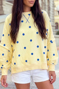 Polka Dot Exposed Seam Oversized Sweatshirt