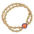 Clemson Tigers 2-Row Ball Bead Stretch Bracelet