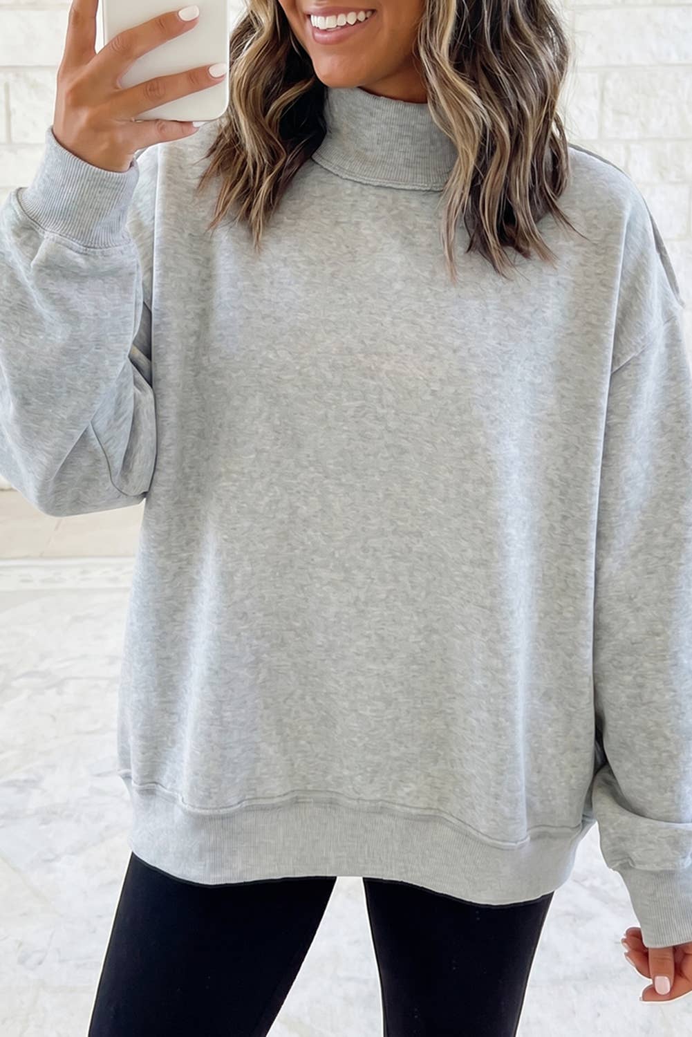 Reversible Mock Neck Sweatshirt