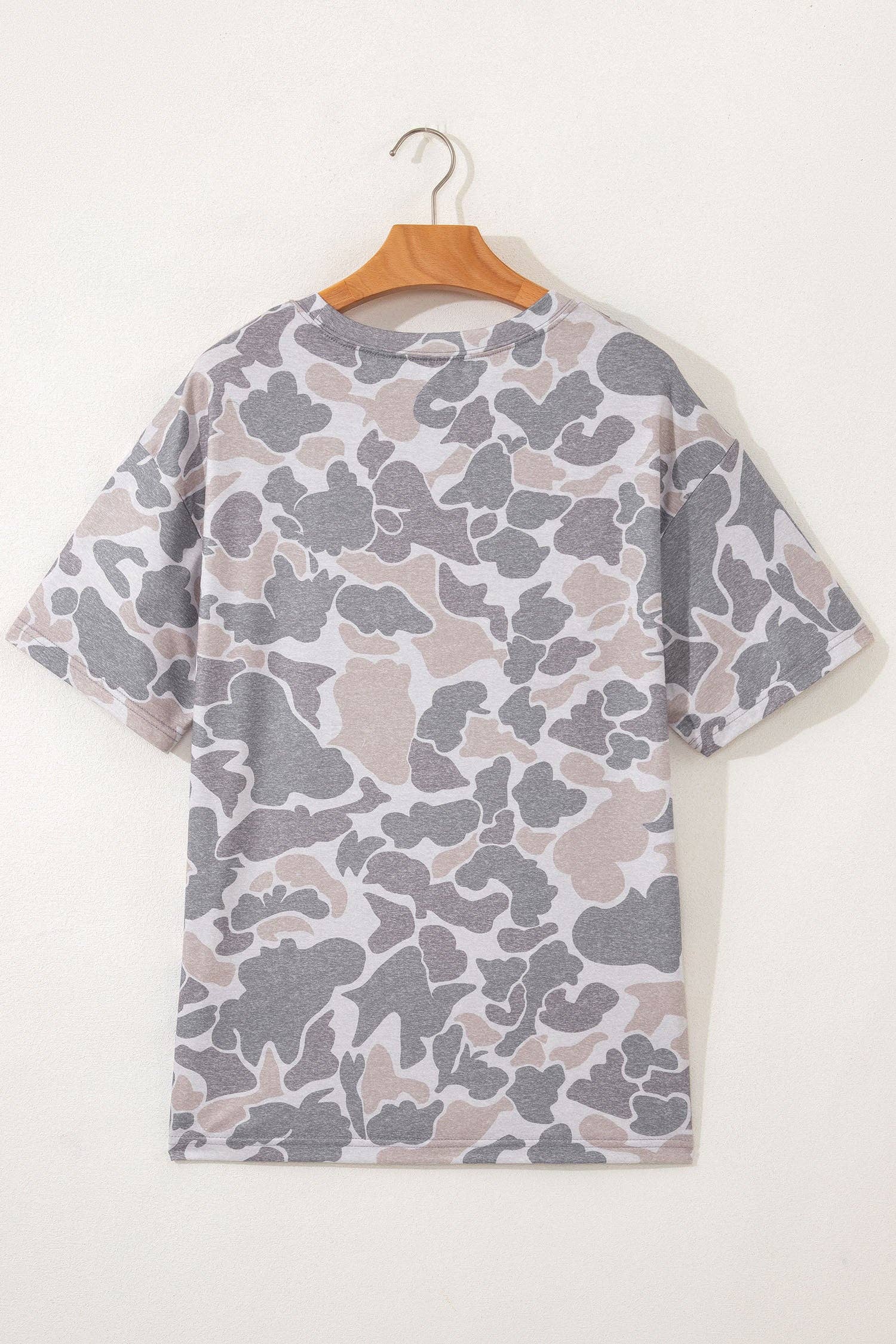 Camo Round Neck Short Sleeve T-Shirt