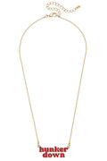 Georgia Bulldogs Slogan Necklace in Red/Shiny Gold