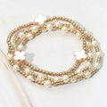 3PCS - Pearl Beaded Stretch Multi Layered Bracelets