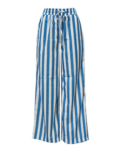 Casual Color-Block Striped Print Straight-Leg Pants