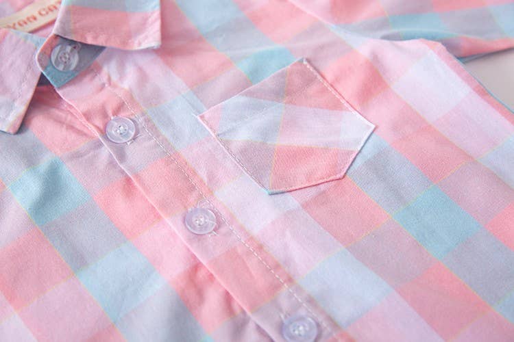 Plaid Cotton Button-Down Shirt