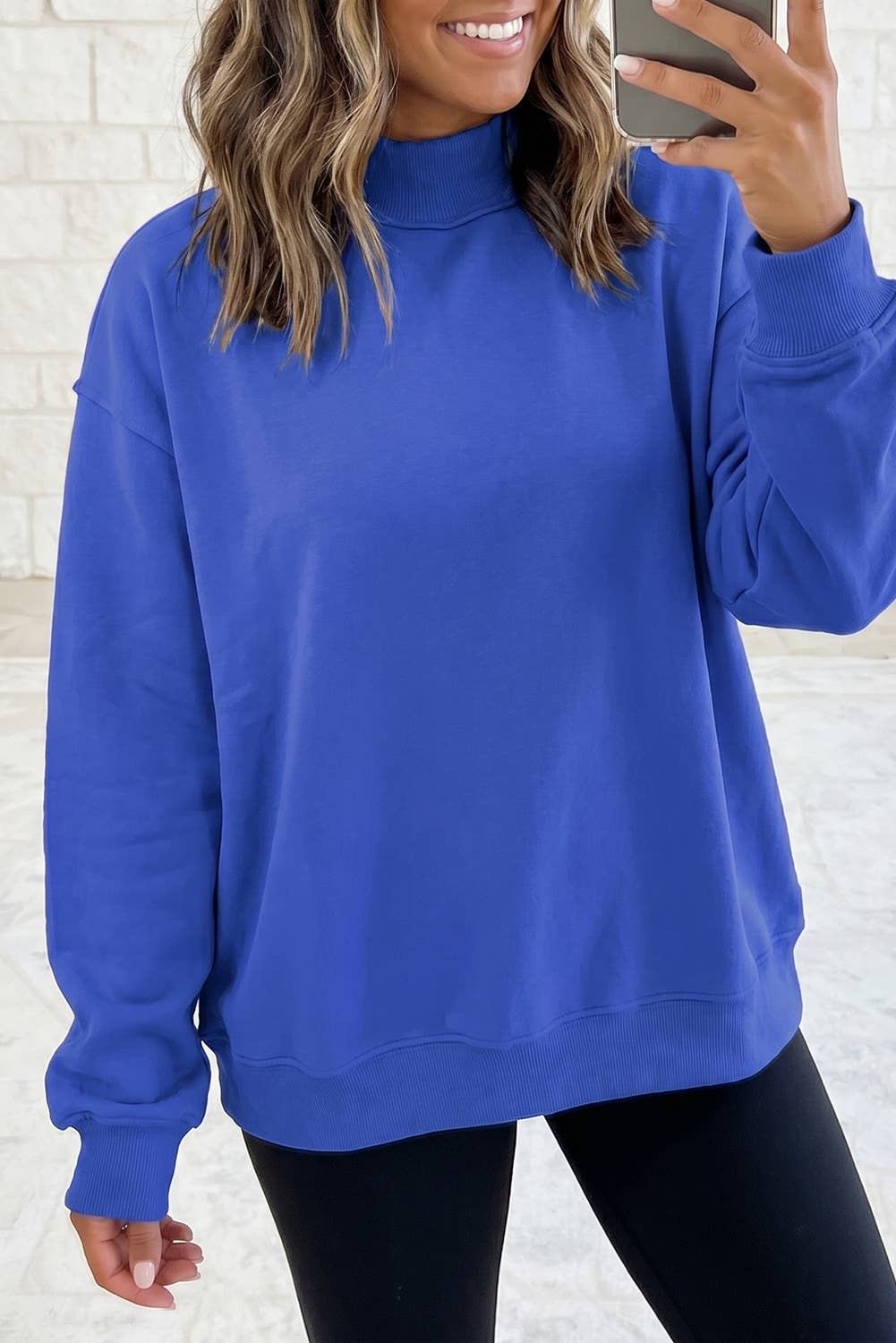 Reversible Mock Neck Sweatshirt