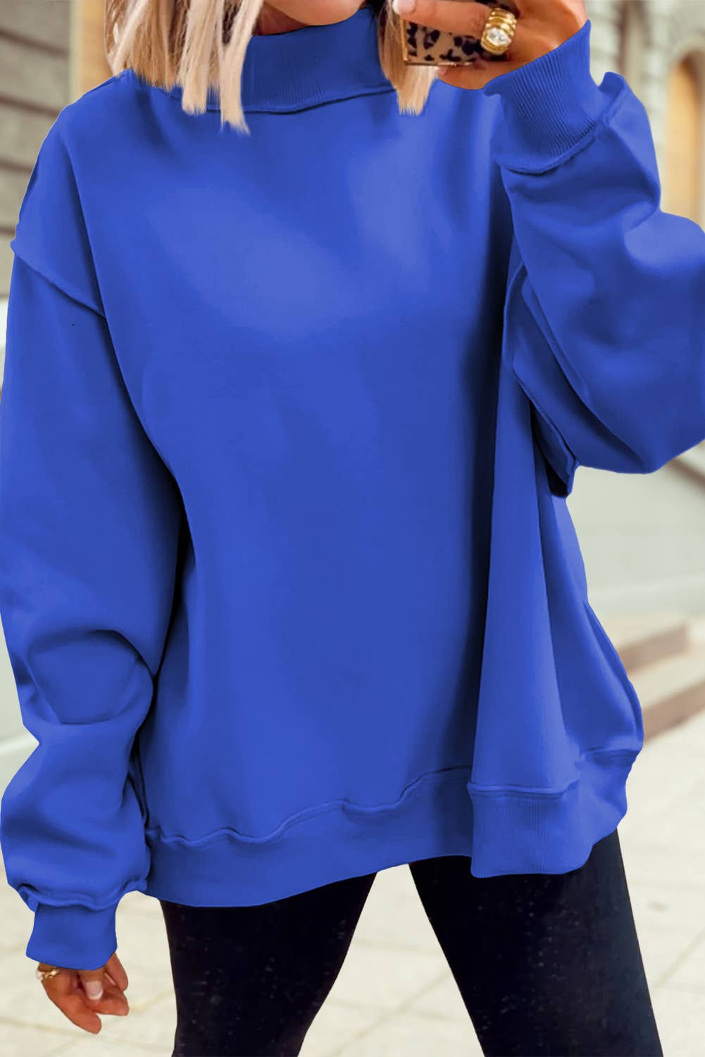 Reversible Mock Neck Sweatshirt