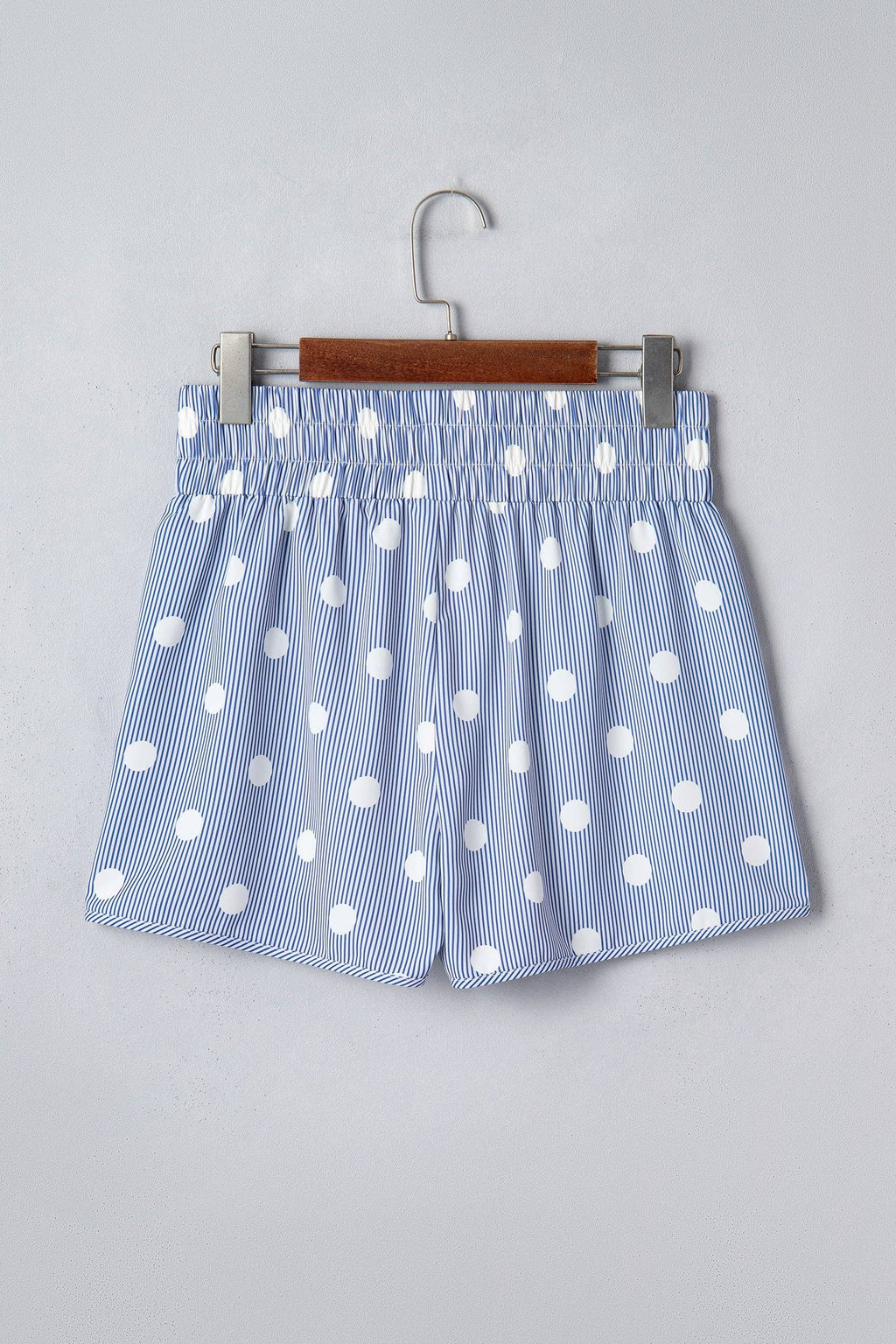 Polka Dot Shirred High Waist Shorts