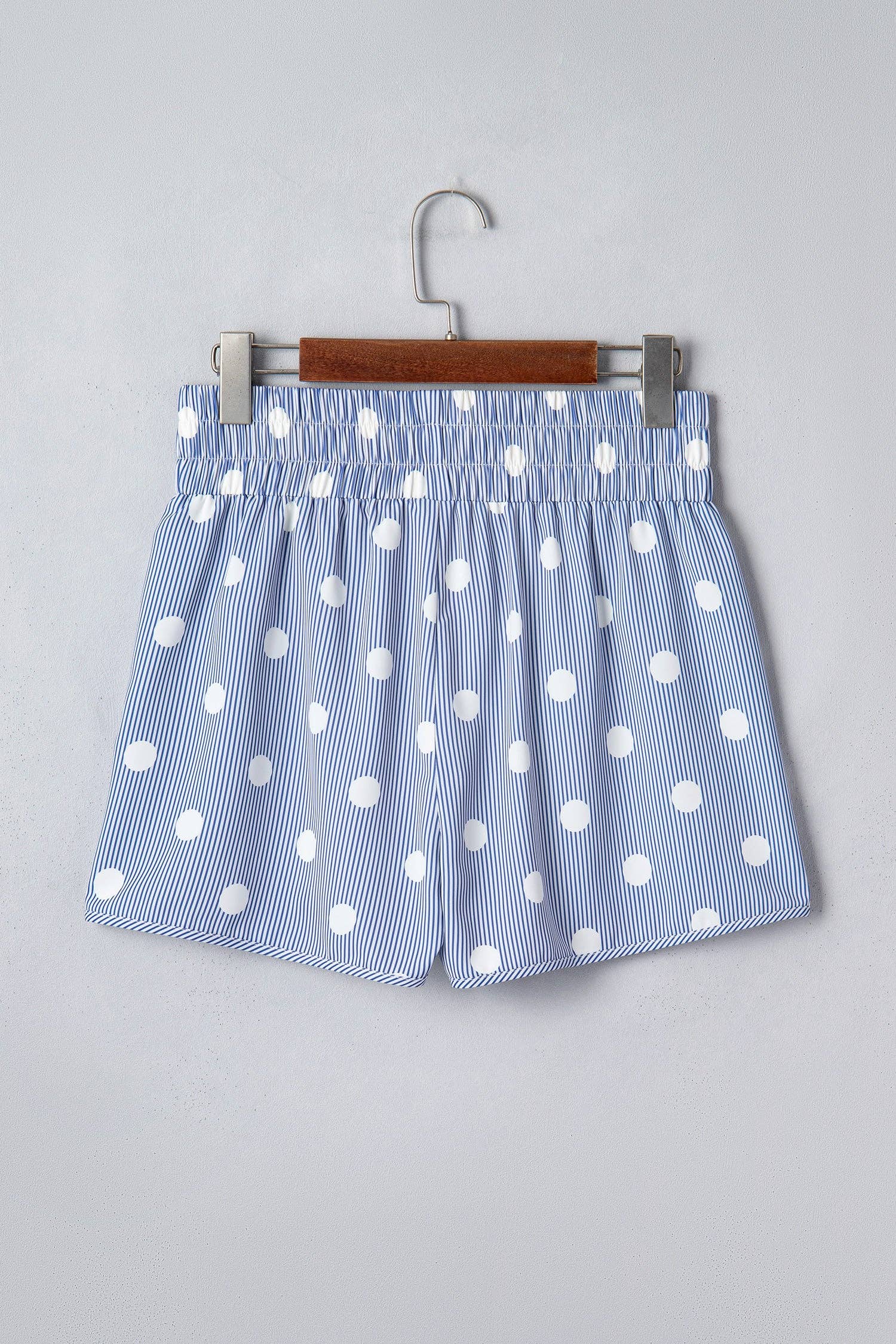 Polka Dot Shirred High Waist Shorts