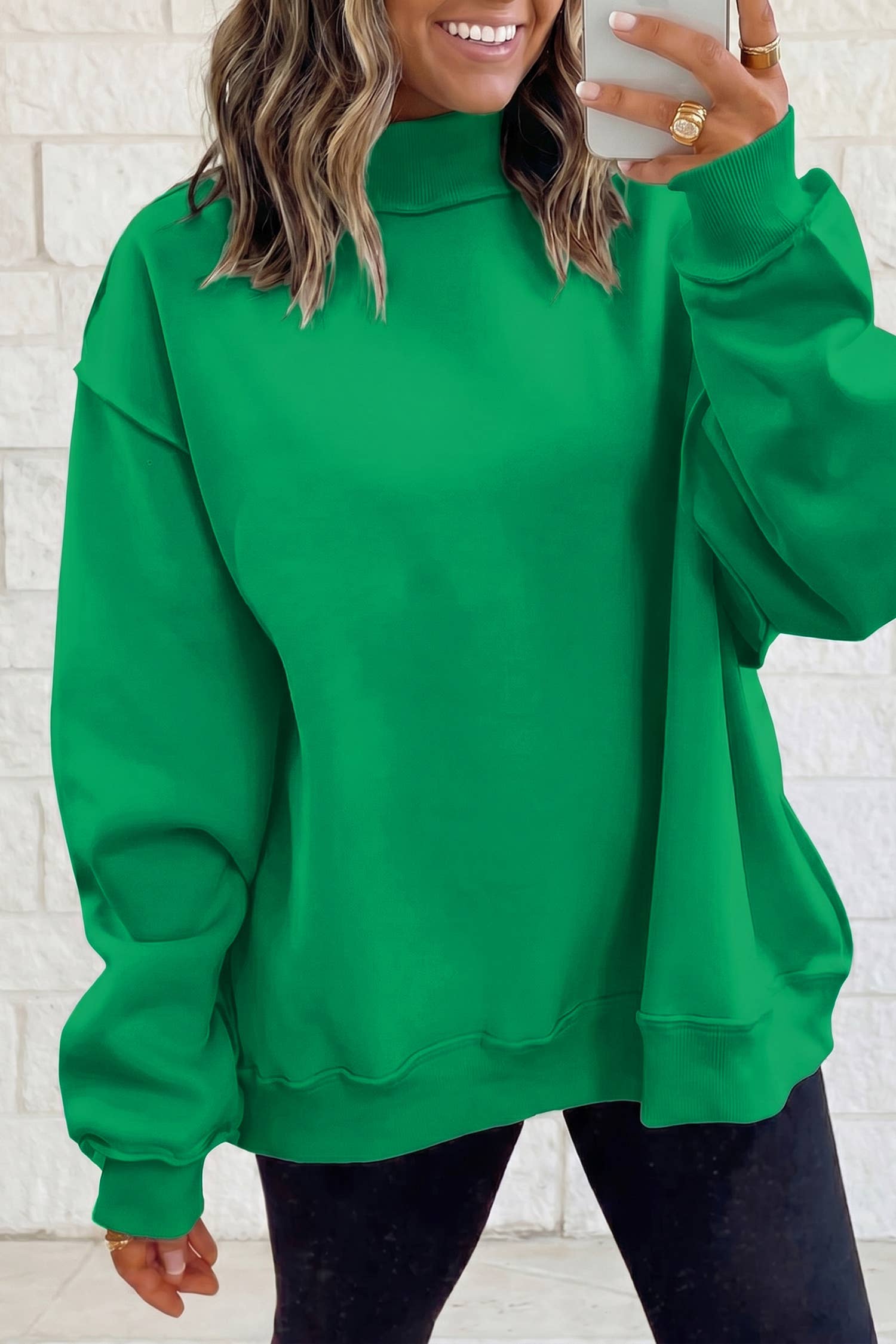 Reversible Mock Neck Sweatshirt