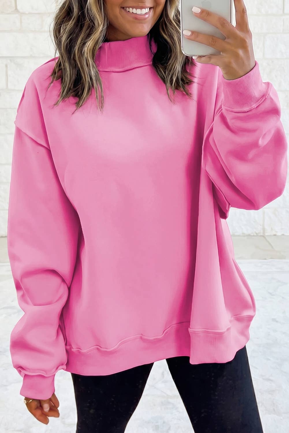 Reversible Mock Neck Sweatshirt