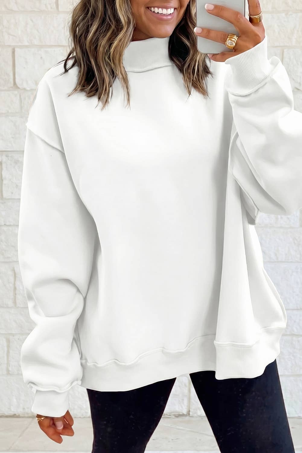 Reversible Mock Neck Sweatshirt
