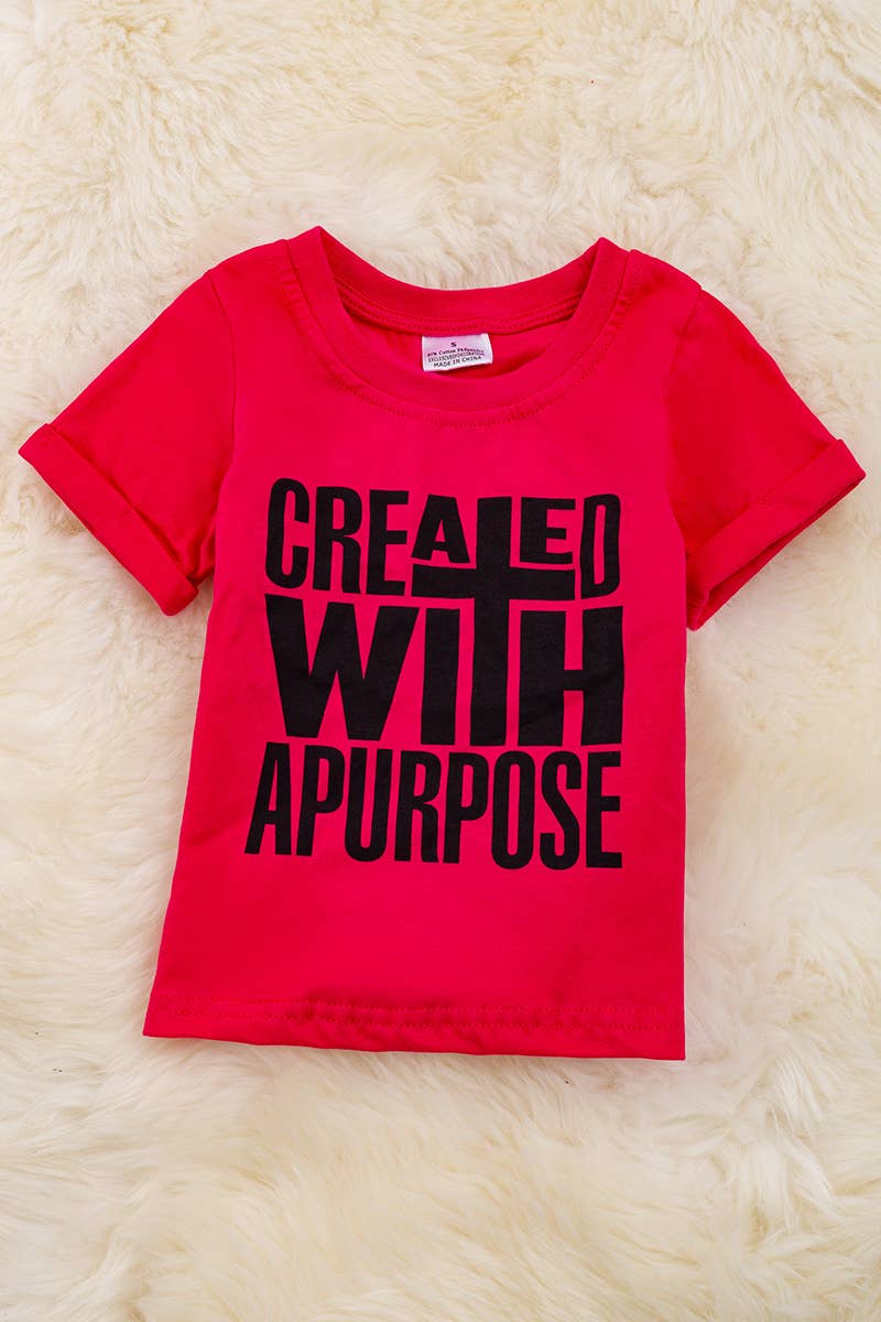 CREATED WITH A PURPOSE- FUCHSIA TEE
