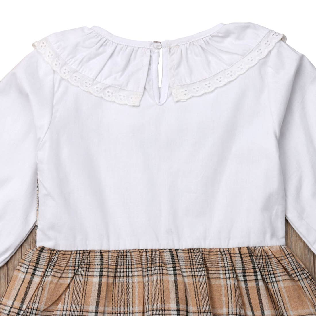 Beige Lace Cotton Dress