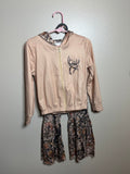 Girls camo two piece bell bottom and zip up jacket set