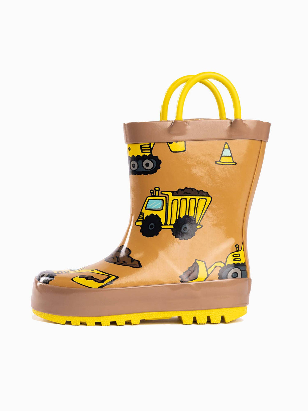 Norty Waterproof Rubber Rain Boots for Kids - Bulldozer