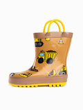 Norty Waterproof Rubber Rain Boots for Kids - Bulldozer