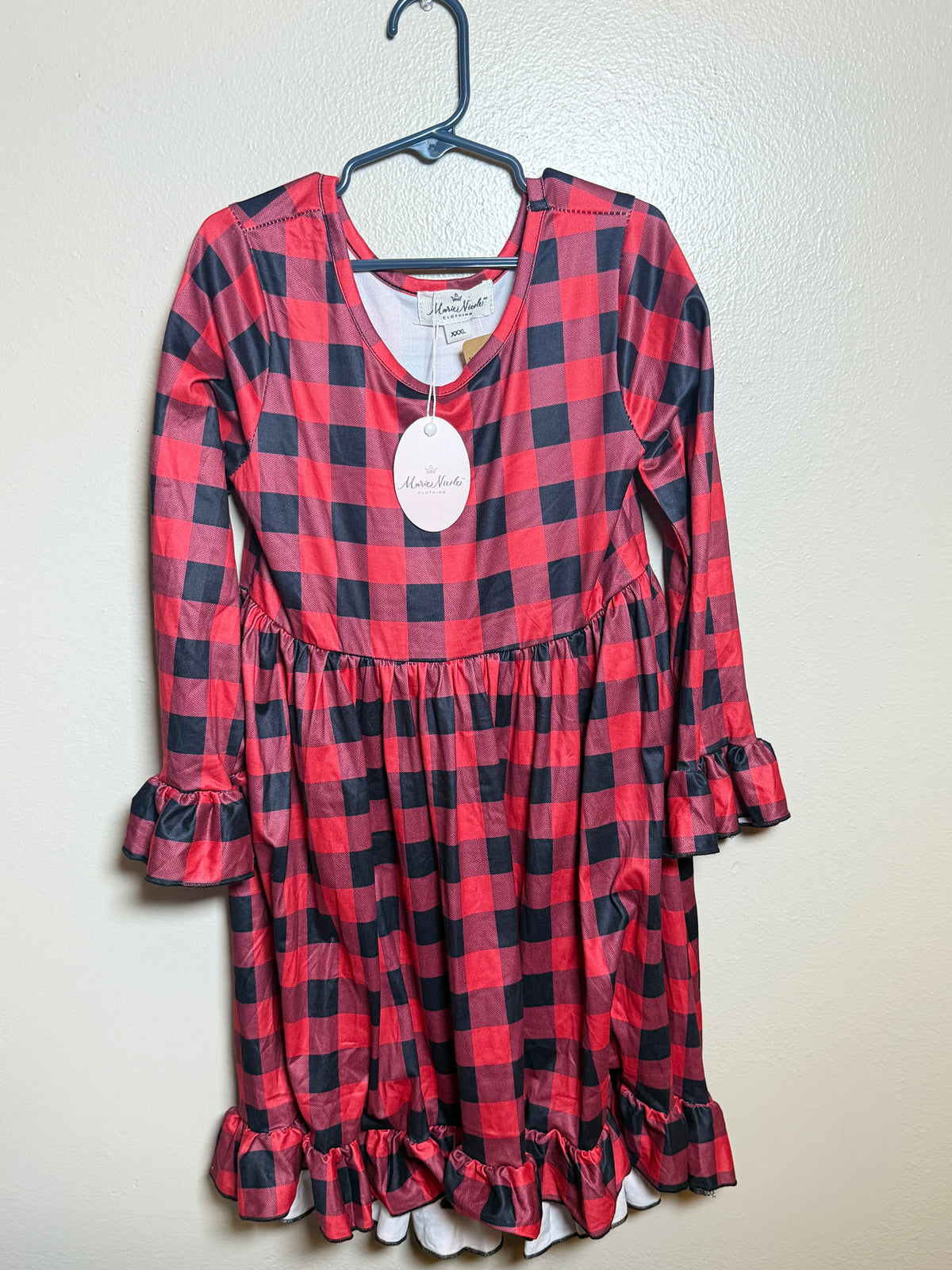 Red and black girls Christmas dress