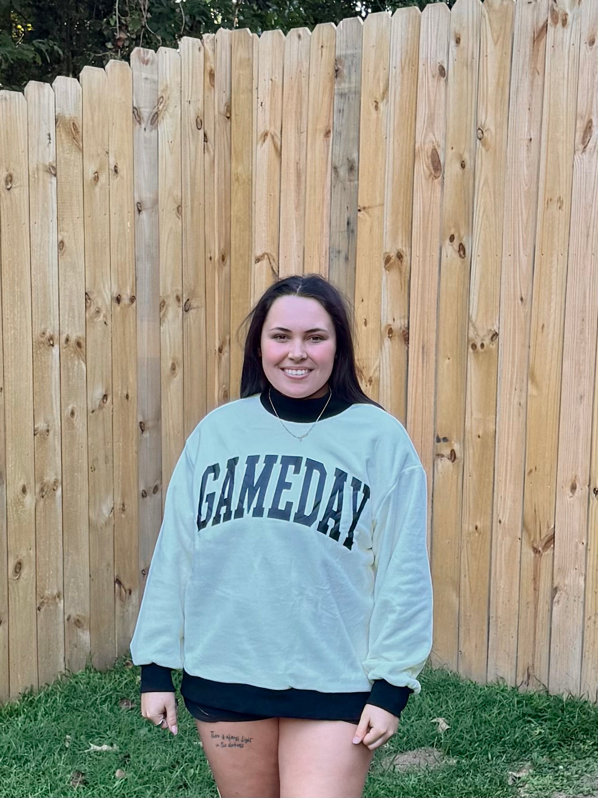Checkered/ GAMEDAY Reversible Mock Neck Baggy Sweatshirt