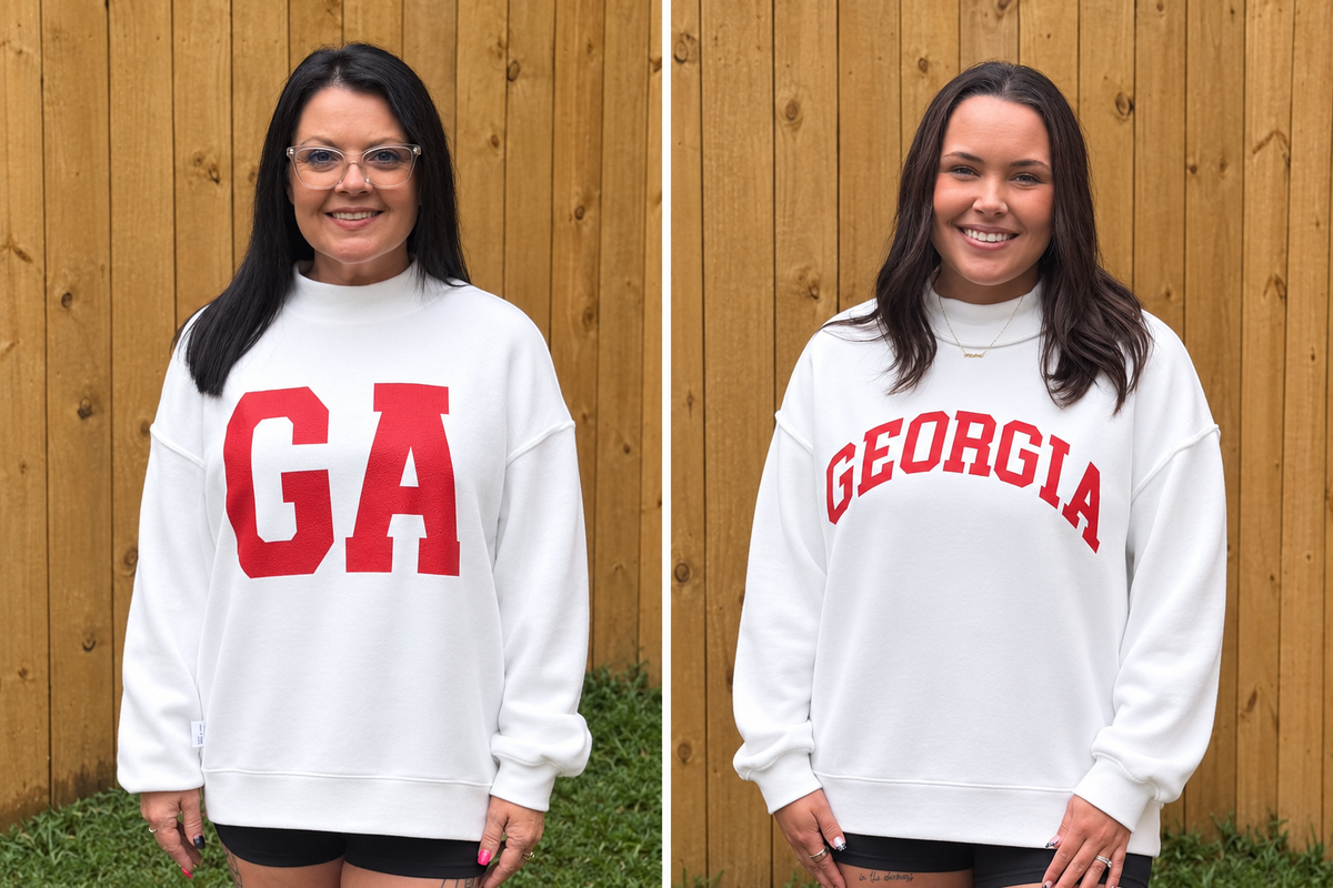 Reversible Long Sleeve Mock Neck Sweatshirt- GA