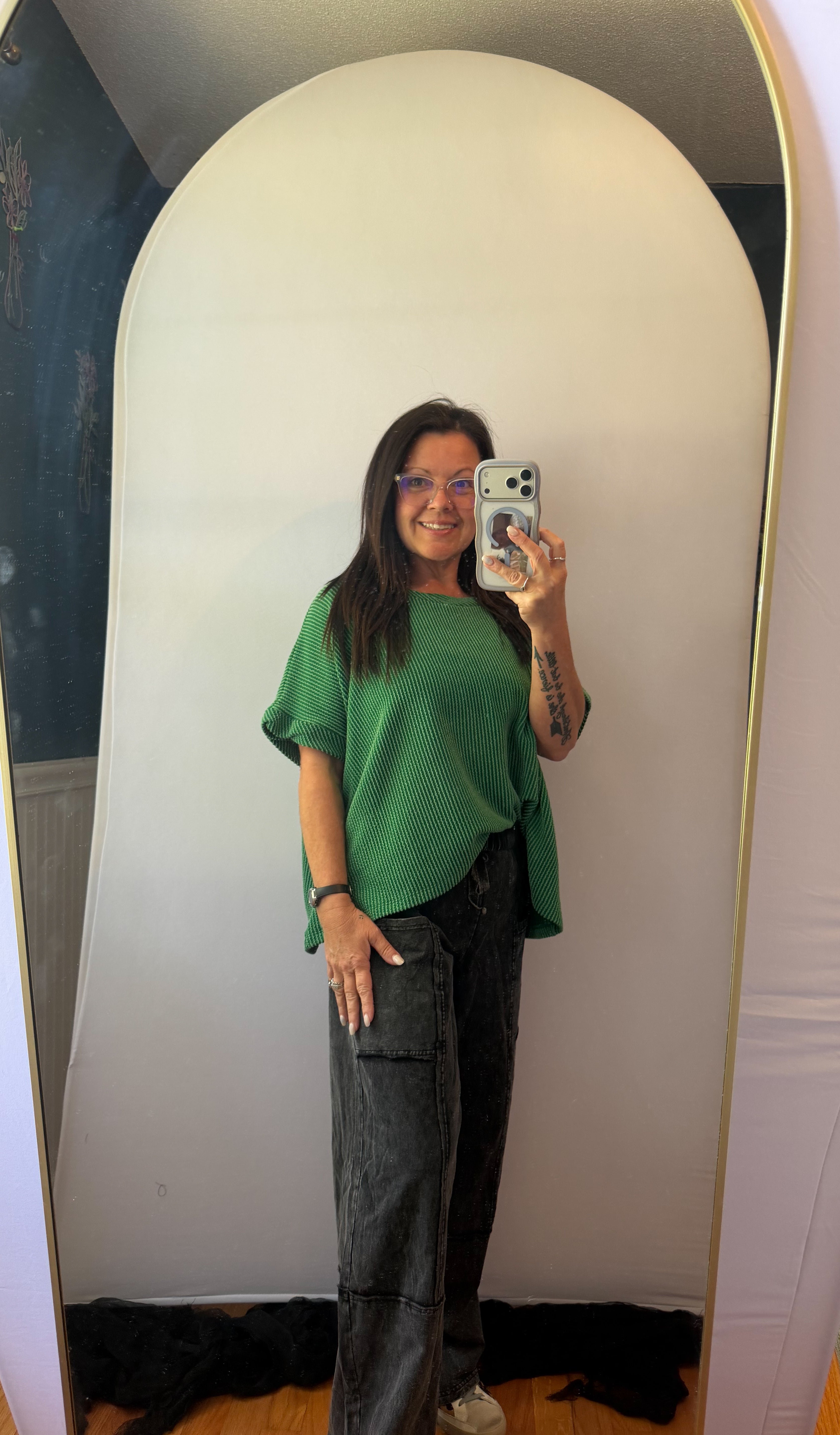 NP70942-Mineral Washed Wide Leg Casual Comfy Pants