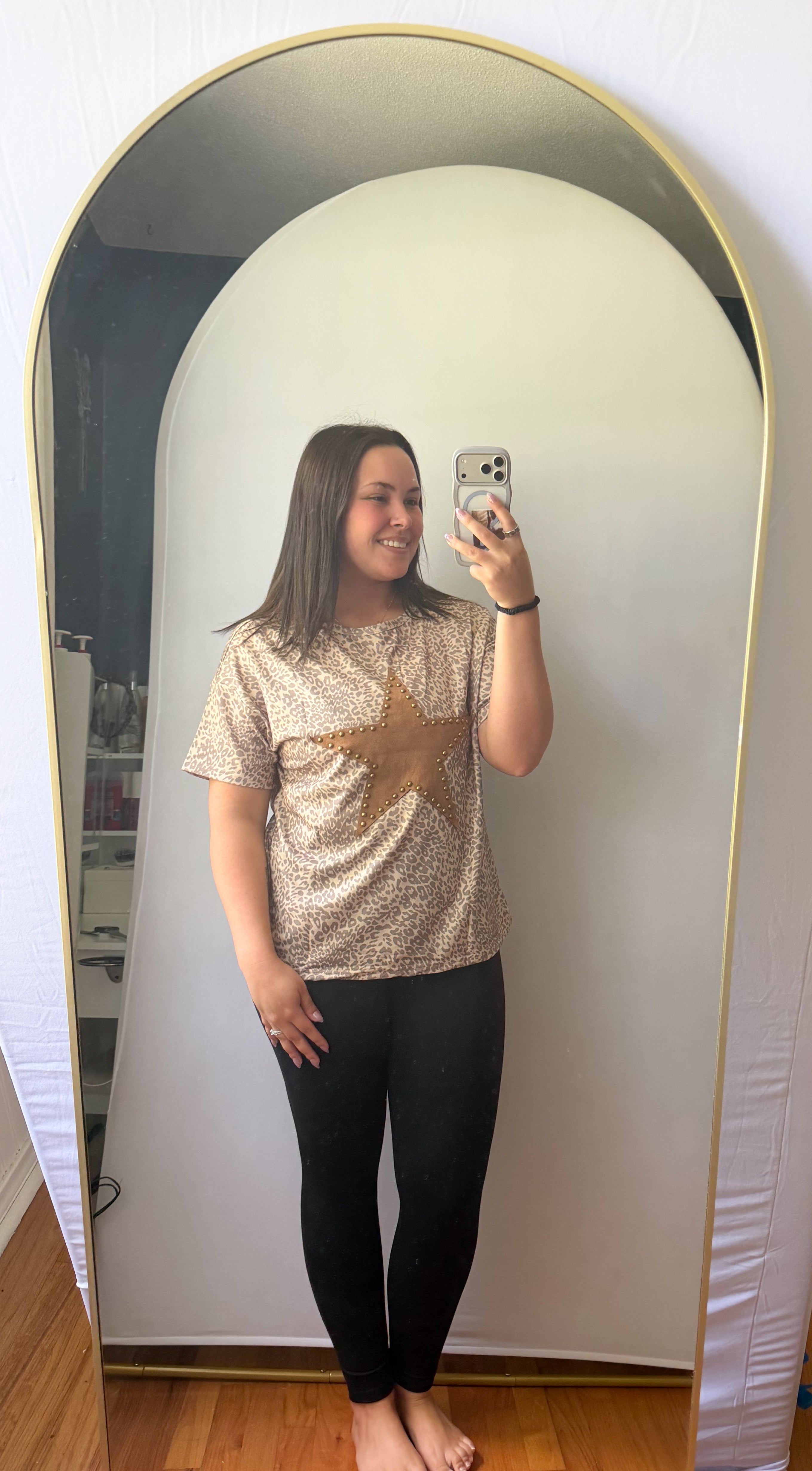 Leopard Retro Star Studded Tee