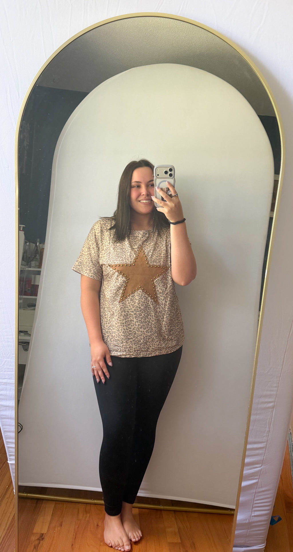 Leopard Retro Star Studded Tee