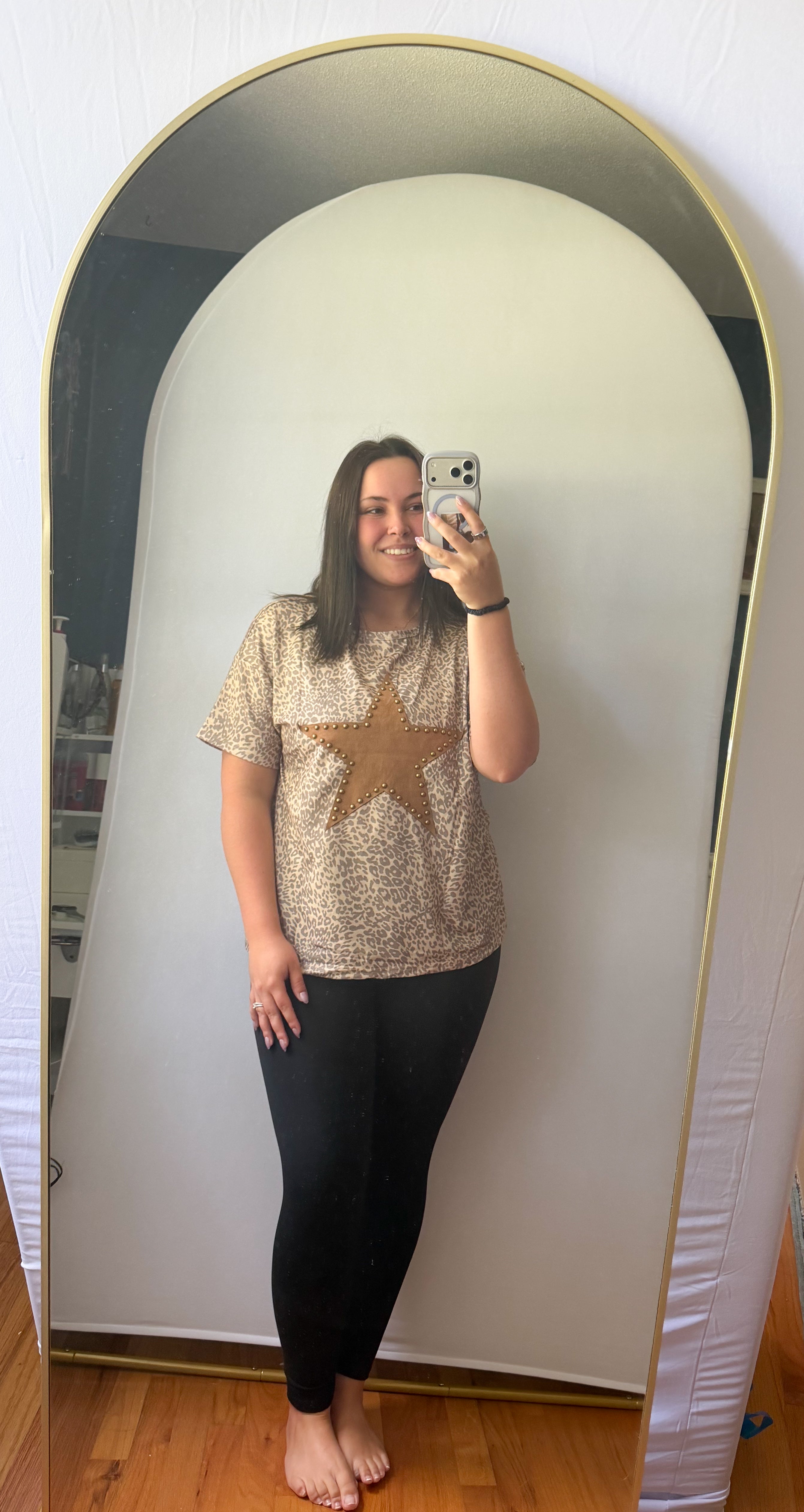 Leopard Retro Star Studded Tee