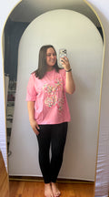 Floral Patchwork Raw Seam Oversize Tee