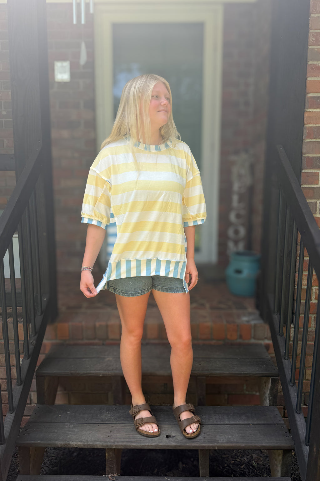 Exposed Seam Contrast Patchwork Oversized Top