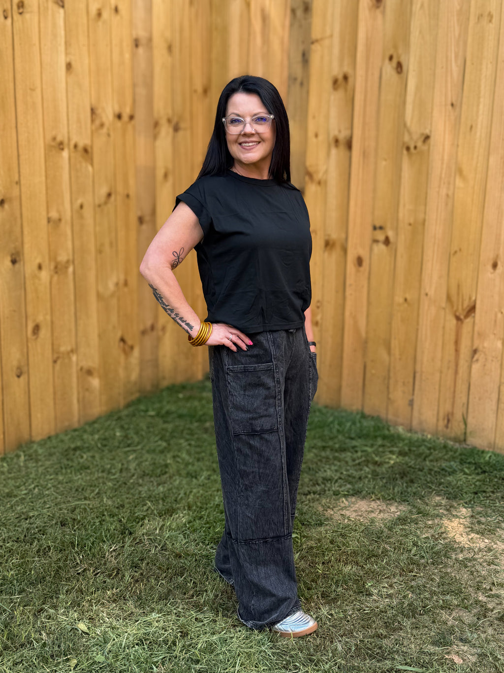 Mineral Washed Wide Leg Casual Comfy Pants
