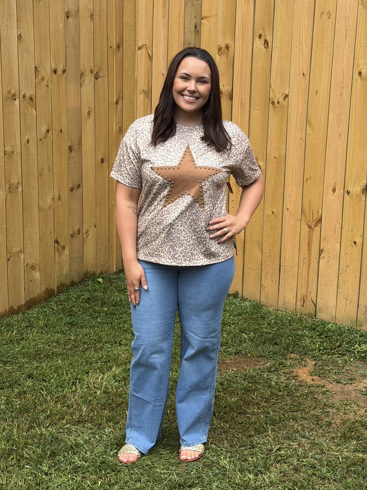 Leopard Retro Star Studded Tee