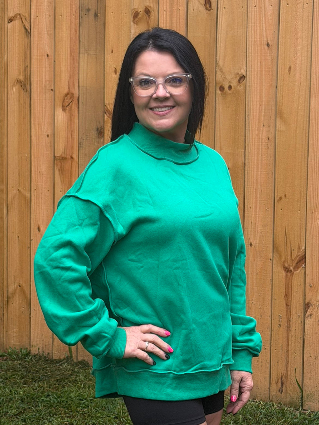 Reversible Mock Neck Sweatshirt