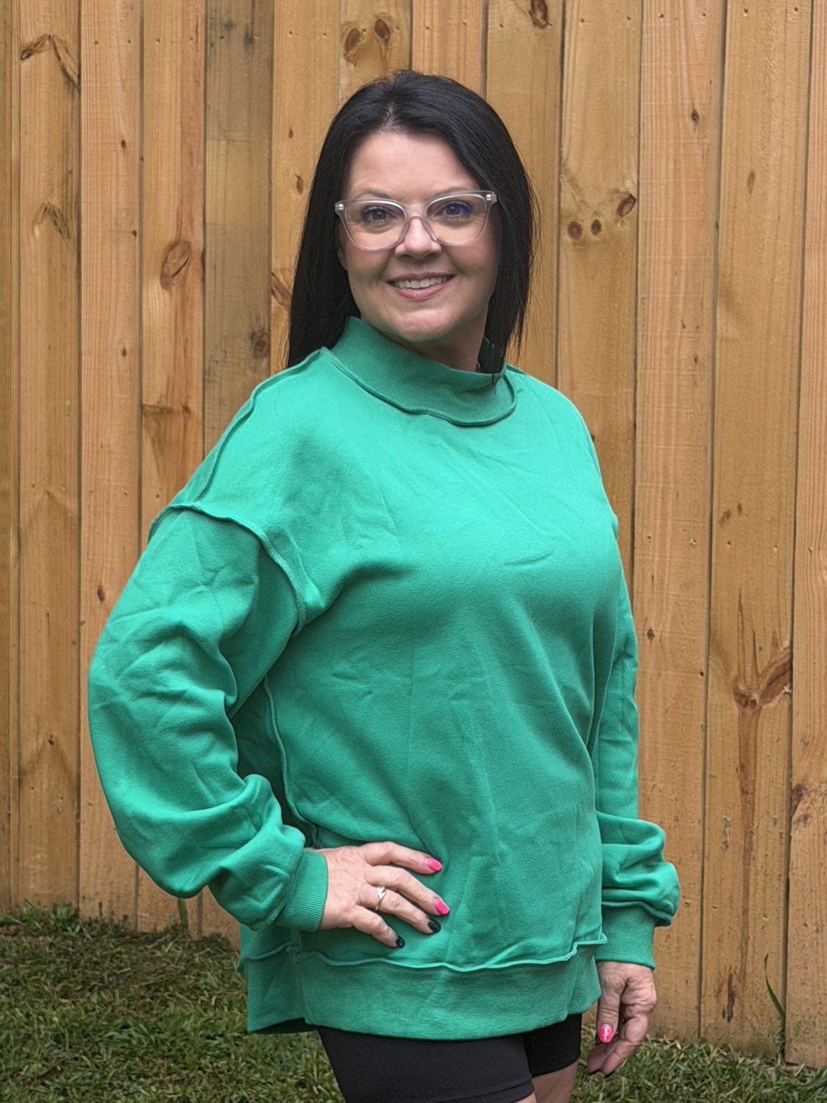 Reversible Mock Neck Sweatshirt