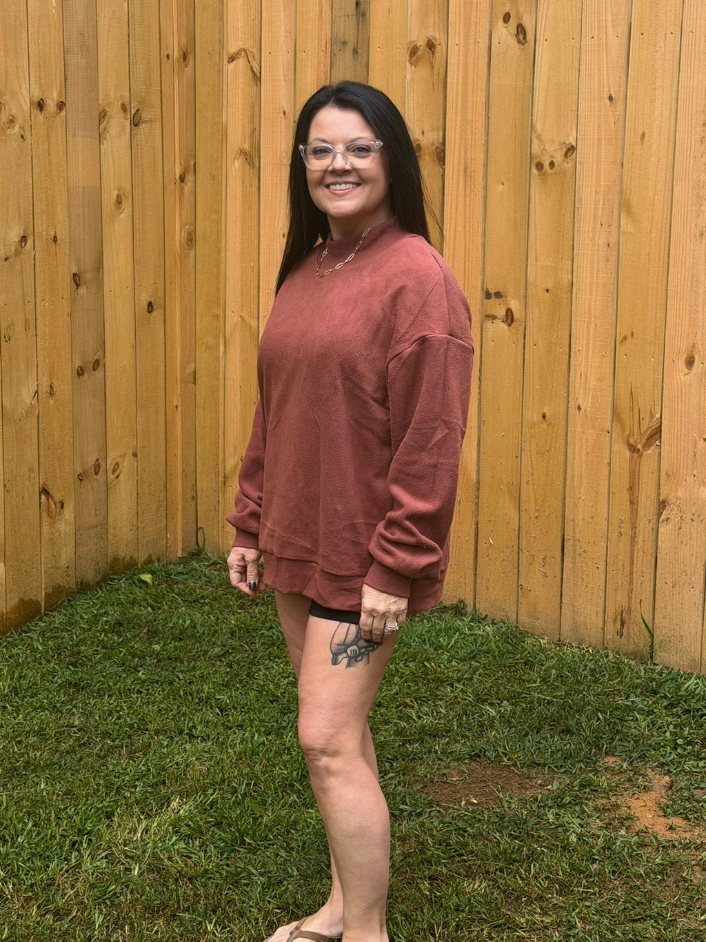Reversible Mock Neck Sweatshirt