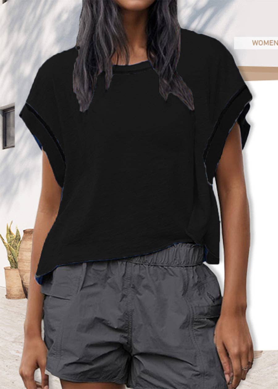 Black Cross-Back Shirt
