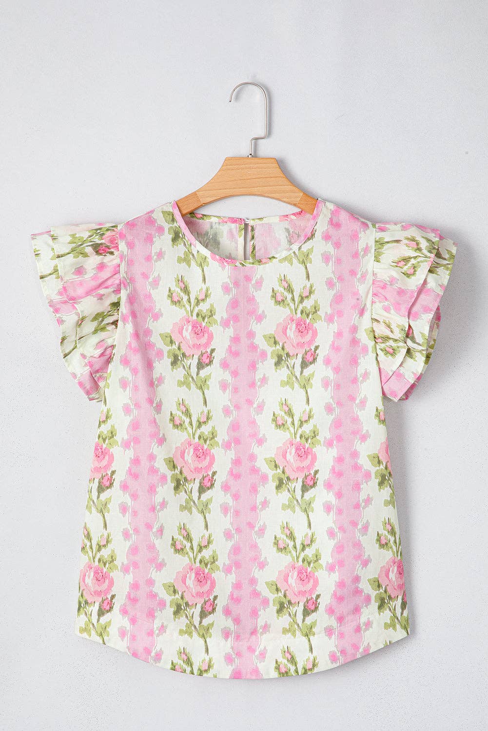 Floral Ruffle Short Sleeve Top