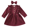 Corduroy Dress & Bow set