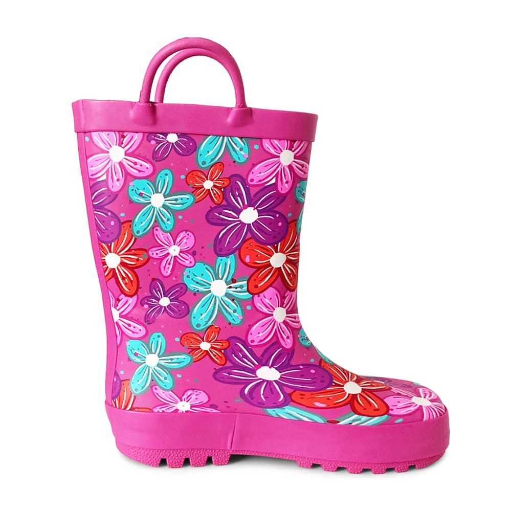 Norty Waterproof Rubber Rain Boot - Flowers