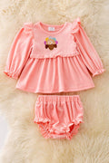 Embroidered Turkey velvety soft baby set
