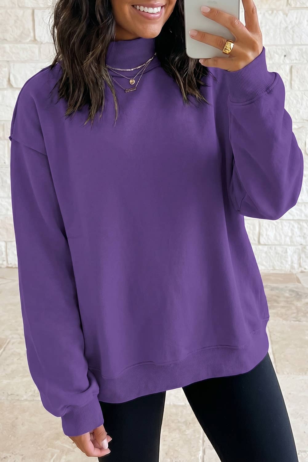 Reversible Mock Neck Sweatshirt