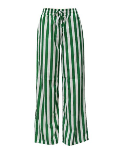 Casual Color-Block Striped Print Straight-Leg Pants