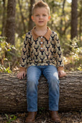 Deer print long sleeve shirt