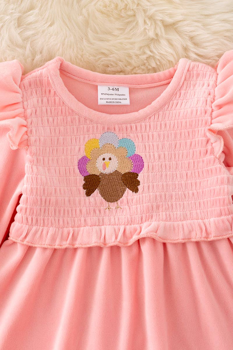 Embroidered Turkey velvety soft baby set